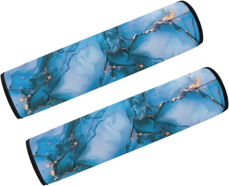 Vanideaoty Blue Marble Wheelchair Arm Pads 2 PCS Adjustable Chair Arm Covers Elastic Washable Office Chair Pads for Padded Rest, Kids, Adults - Image 3